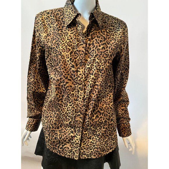 Chaps Classics Leopard Shirt sz Lg - Picture 9 of 13